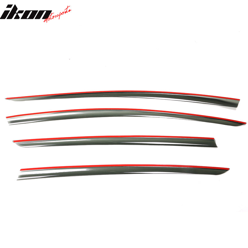 Fits 17-25 Tesla Model 3 Smoke Acrylic Window Visors Sun Rain Deflectors 4PCS