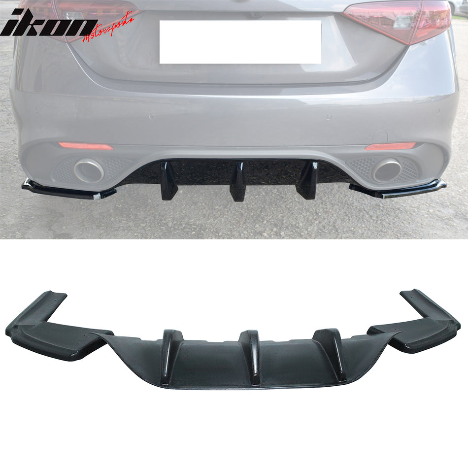 2017-2025 Alfa Romeo Giulia MX Style Rear Bumper Diffuser + Aprons PU
