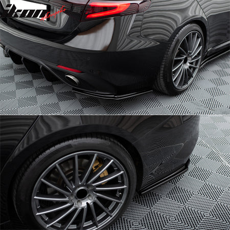 Fits 17-25 Alfa Romeo Giulia MX Style 3PCS Rear Bumper Lip Diffuser + Aprons PU