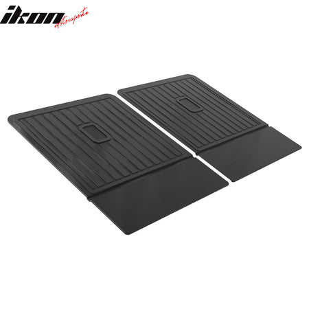 IKON MOTORSPORTS 3D TPE Backrest Mats, Compatible with 2017-2025 Audi Q7 & 2020-2025 SQ7, All Weather Rear Seat Back Mat Cover Protector, Black