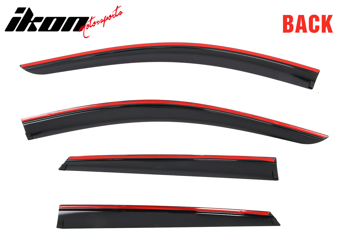 Fits 17-25 Cadillac XT5 Low Profile Style Tape-On Window Visors Rain Deflectors