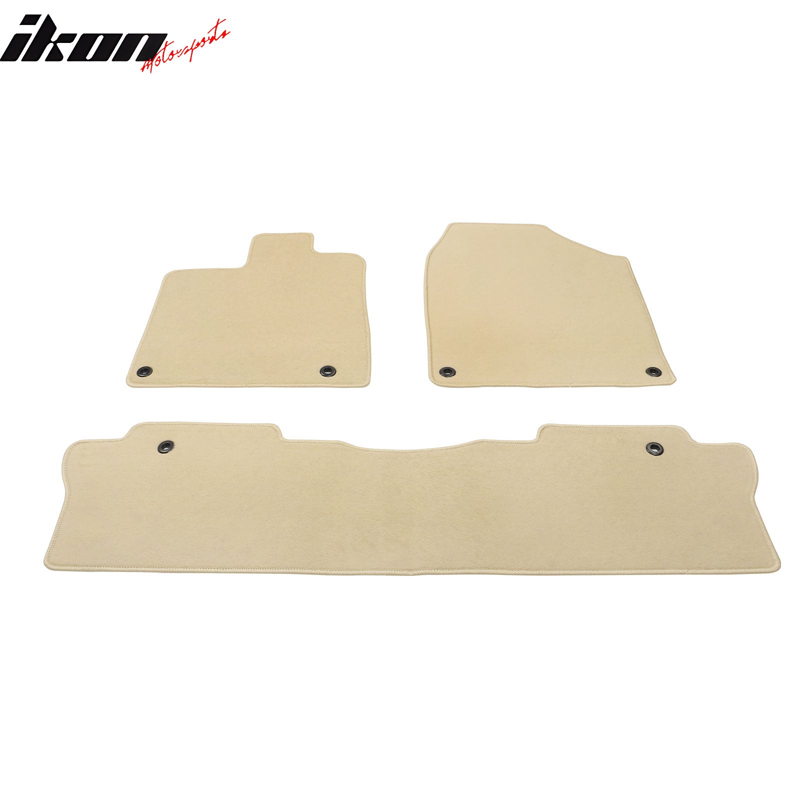 For 17-25 Honda Ridgeline Anti-Slip Front Rear Floor Mat Carpet Nylon 3PCS Beige