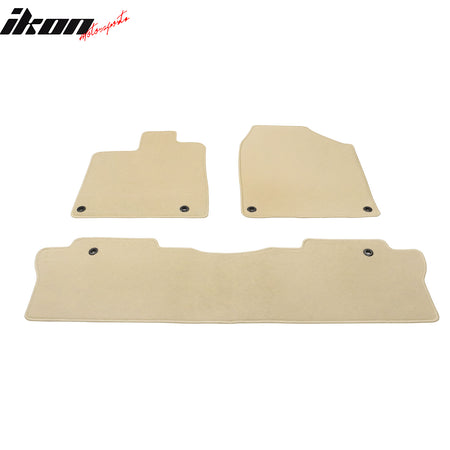 For 17-25 Honda Ridgeline Anti-Slip Front Rear Floor Mat Carpet Nylon 3PCS Beige