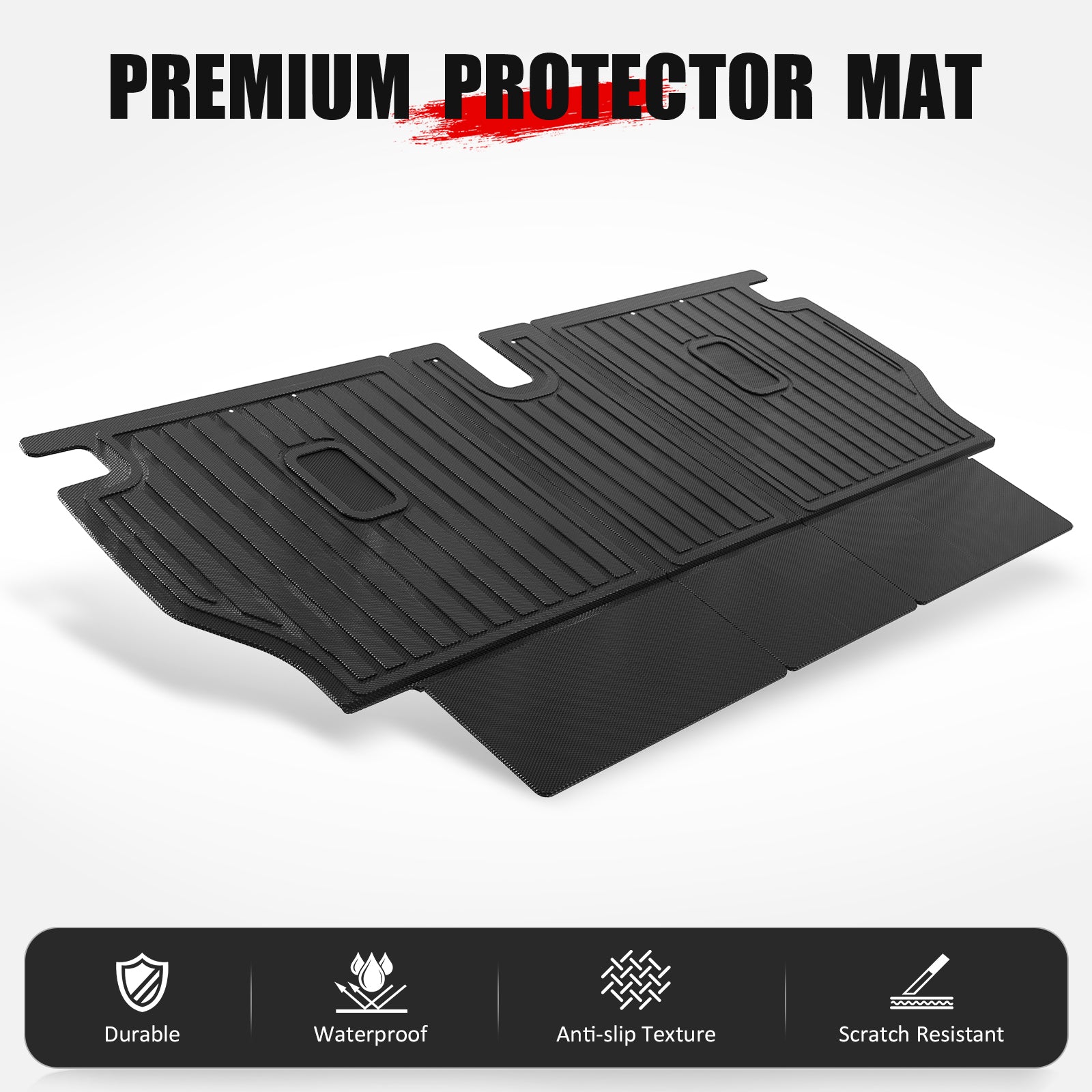 IKON MOTORSPORTS TPE Backrest Mats, Compatible with 2017-2025 Mazda CX-5, All Weather Rear Seat Back Mat Cover Protector, Black 1PC