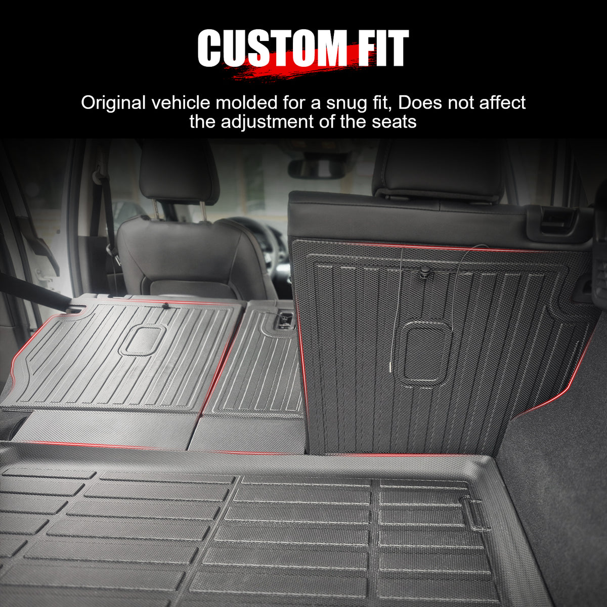 Fits 17-25 Mazda CX-5 TPE Waterproof Rear Cargo Trunk Seat Back Protector Mats