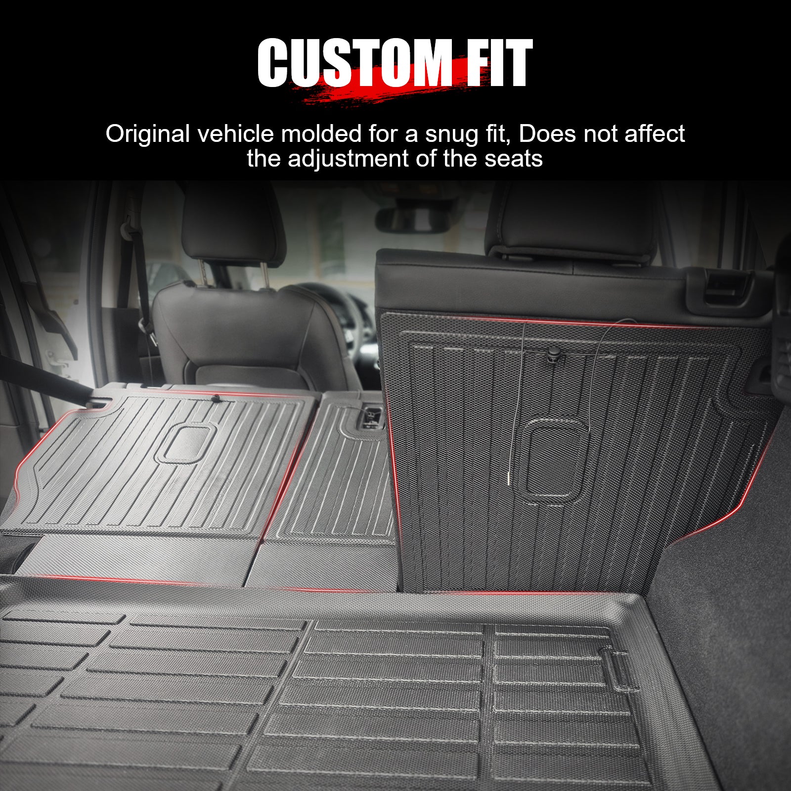 Fits 17-25 Mazda CX-5 TPE Waterproof Rear Cargo Trunk Seat Back Protector Mats