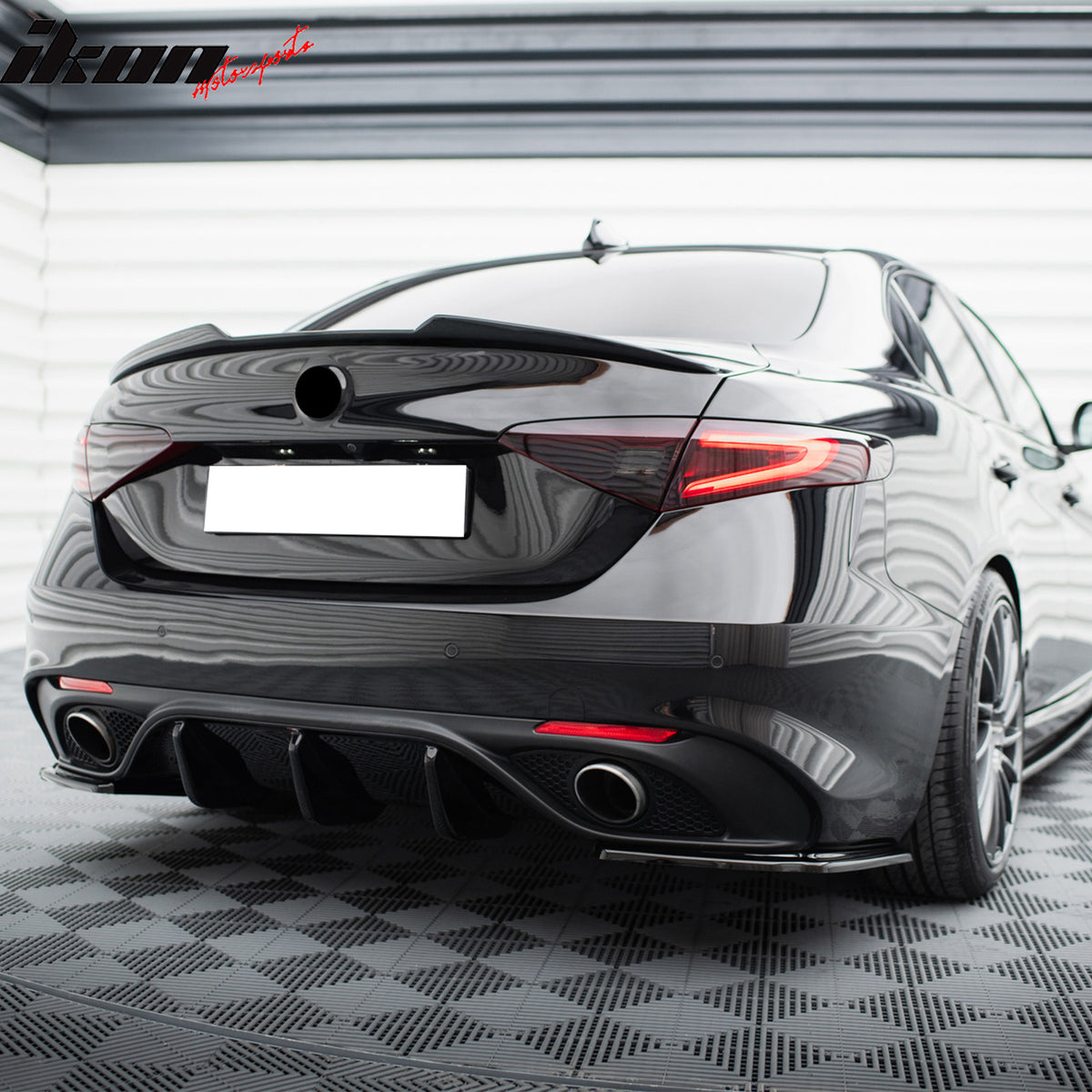 Fits 17-25 Alfa Romeo Giulia MX Style Rear Bumper Lip Diffuser PU Unpainted