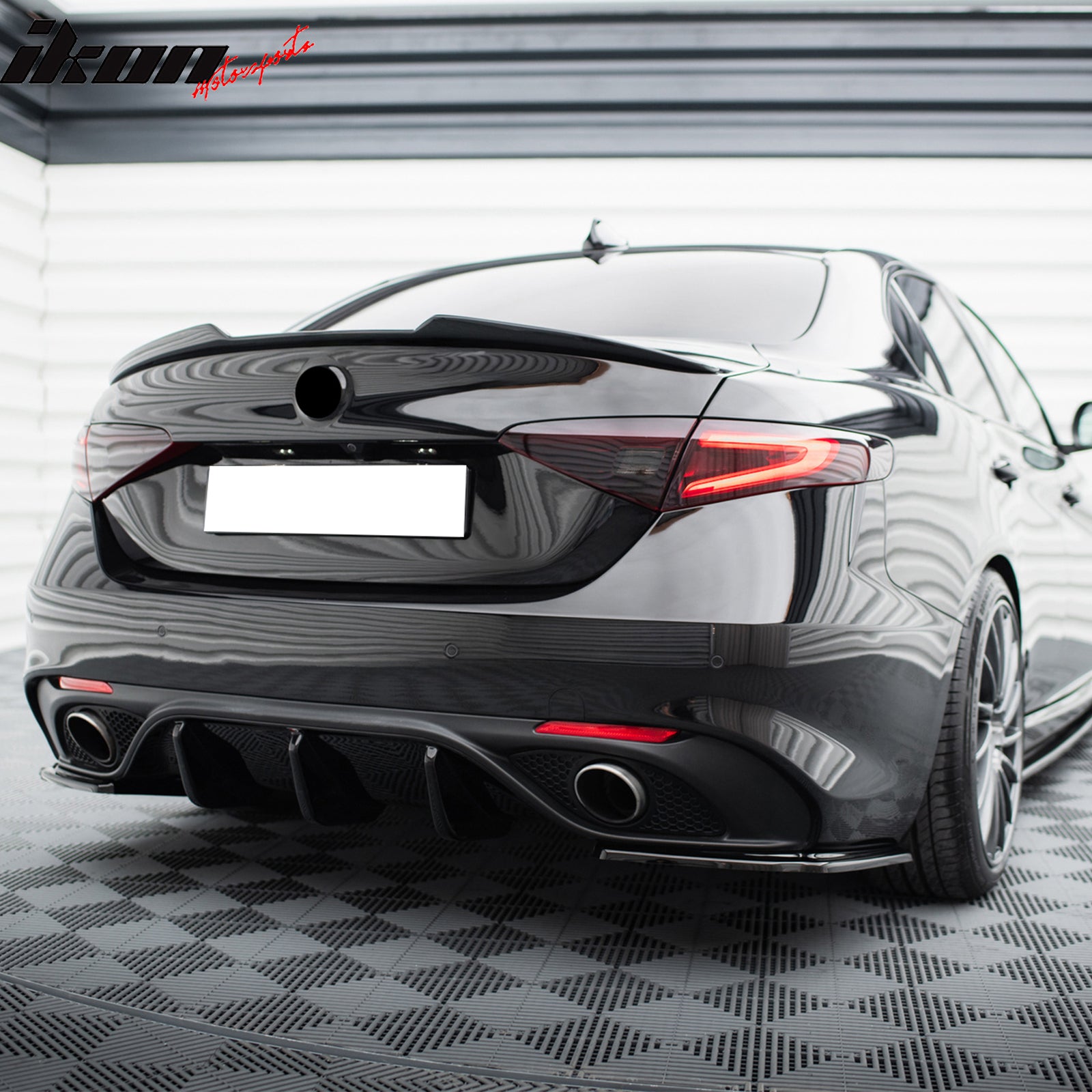 Fits 17-25 Alfa Romeo Giulia MX Style Rear Bumper Lip Diffuser PU Unpainted