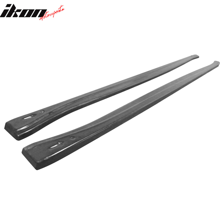 IKON MOTORSPORTS, Side Skirts Extention Compatible with 2017-2025 Alfa Romeo Giulia, Unpainted Black MX Style PU Rocker Panel Splitter Side Underbody Spoiler 2PCS