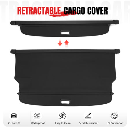 Fits 17-26 Cadillac XT5 Retractable Rear Trunk Cargo Cover Carbon Fiber Texture