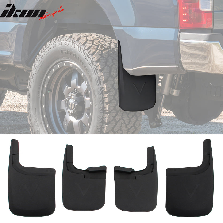 2017-2025 Ford F-250 F-350 Super Duty w/o Fender Flares Mud Flaps 4PCS