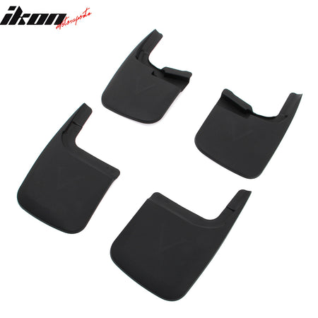 IKON MOTORSPORTS Mud Flap, Compatible with 2017-2025 Ford F-250 F-350 Super Duty Without OE Fender Flares, Textured Black PP Mud Guards Splash, Front Rear 4PCS Set