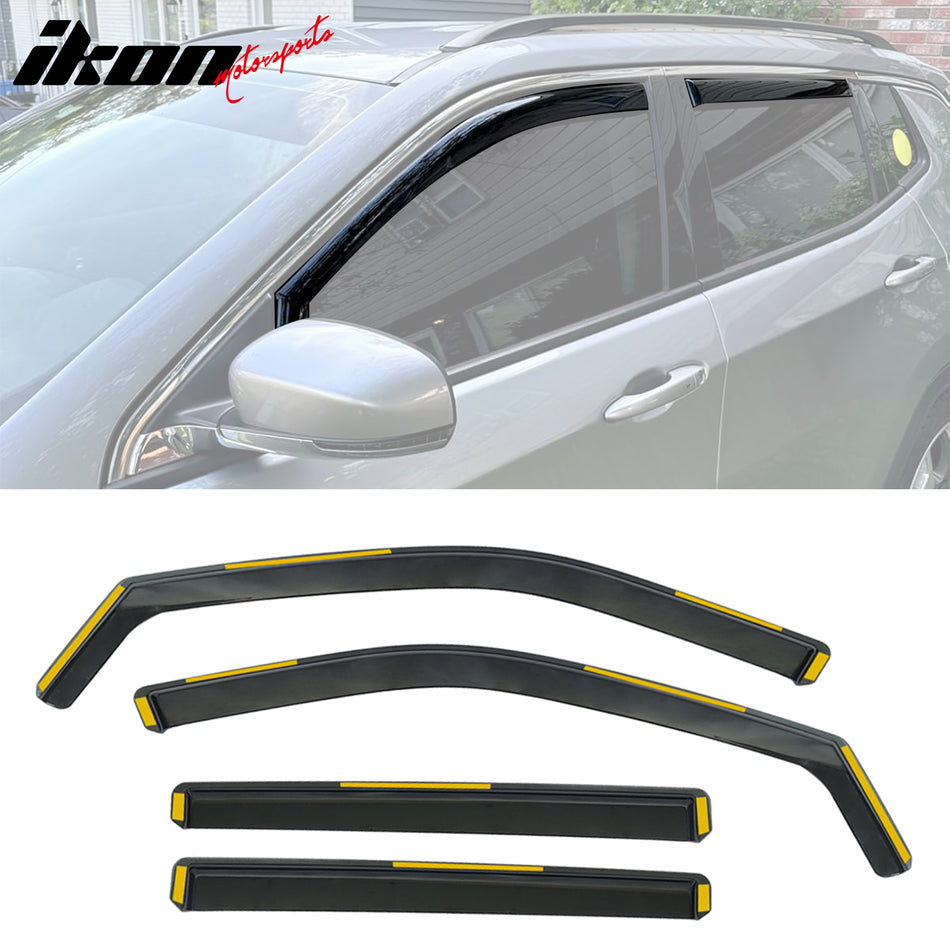 2017-2026 Jeep Compass MP Side Window Visor Black In-Channel Deflector
