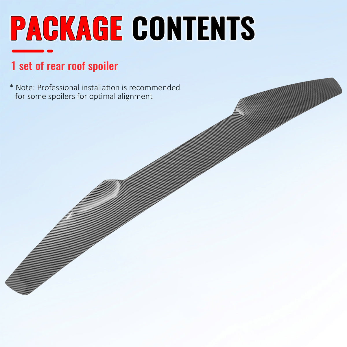 Fits 17-26 Alfa Romeo Giulia V Style Rear Roof Spoiler Carbon Fiber Print ABS