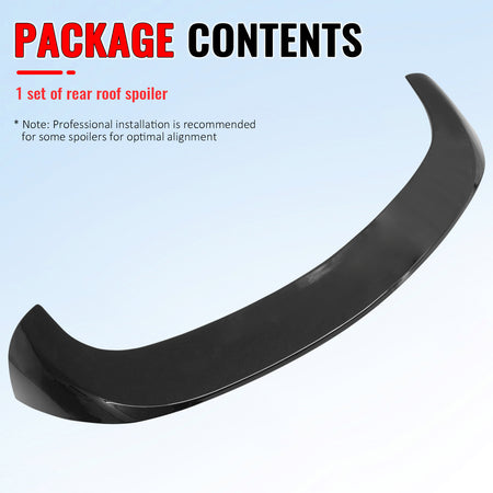 Fits 17-26 Alfa Romeo Stelvio Gloss Black IKON Style Rear Roof Spoiler Wing ABS