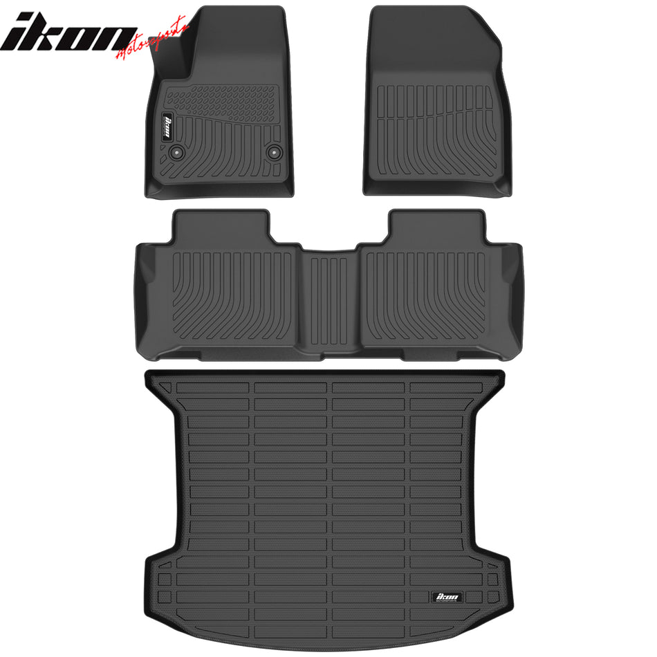 2017-2026 Cadillac XT5 3D TPE All Weather Heavy Duty Waterproof Anti-Slip Interior Cargo Liner Carpets Floor Mats + Rear Trunk Mat 4PCS