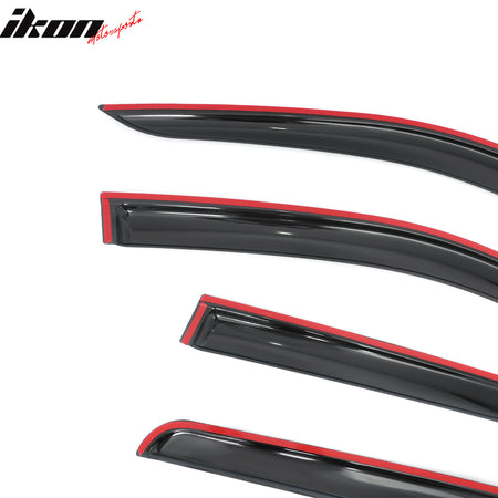 Fits 17-26 Honda Ridgeline Window Visors Smoke Acrylic Rain Sun Shade 4PCS Set