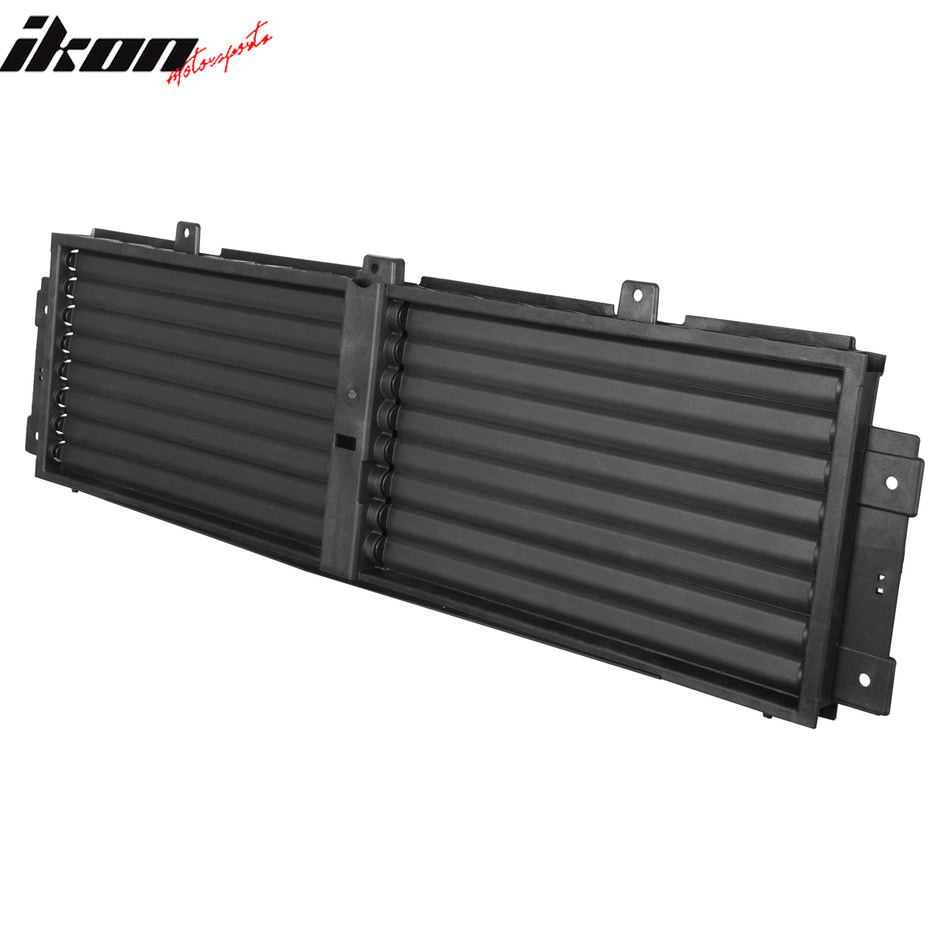 IKON MOTORSPORTS Upper Active Grille Shutter w/ Motor, Compatible with 2018-2019 Chevrolet Traverse, 84393409 GM1206105 Engine Cooling Radiator Grill Assembly Replacement, Silver/ Black