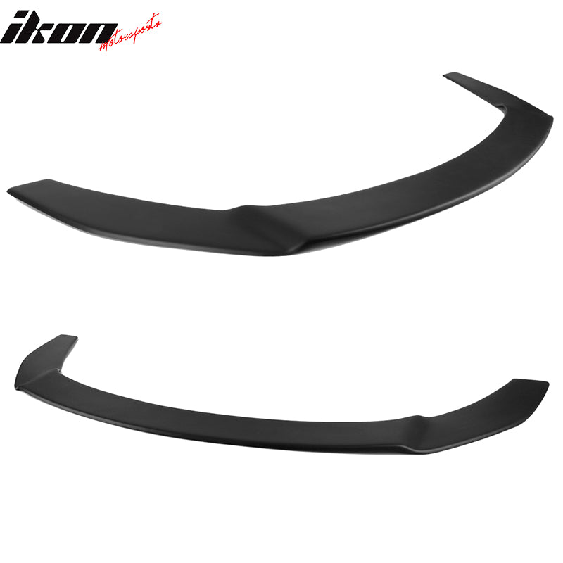 IKON MOTORSPORTS, Front Splitter Lip & Rods Compatible With 2018-2019 Toyota CHR, Matte Black Polypropylene Replacement Bodykit Air Dam Chin Bumper Spoiler Lip With NEO Rods