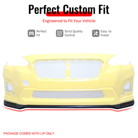 IKON MOTORSPORTS Front Bumper Lip, Compatible with 2018-2020 Subaru Crosstrek, IKST Style Unpainted Black PU Polyurethane Air Dam Chin Spoiler Protector Splitter 1PCS