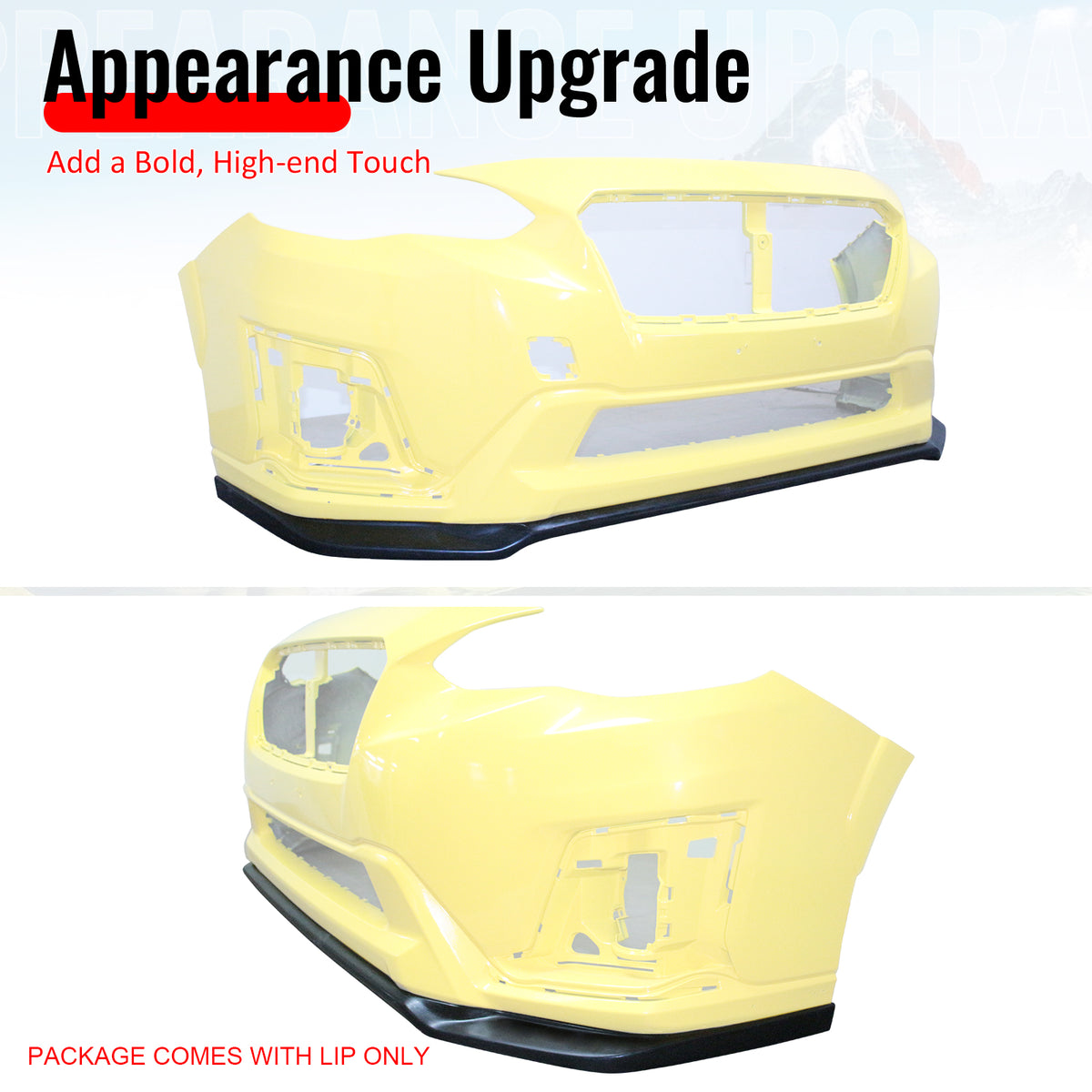 Fits 18-20 Subaru Crosstrek Front Bumper Lip IKST Style Spoiler Unpainted PU Kit