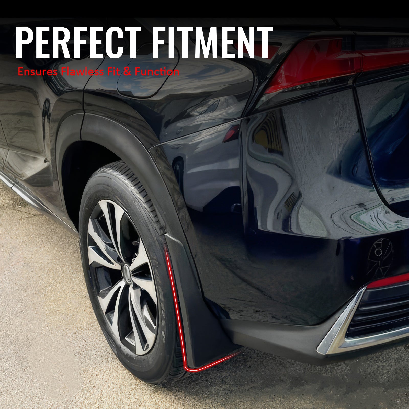 IKON MOTORSPORTS Mud Flap, Compatible with 2018-2021 Lexus NX300h Hybrid, Black PP Polypropylene Mud Guards Splash, Front Rear 4PCS Set