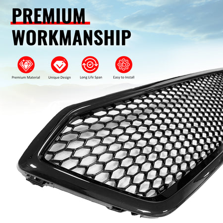 Fits 18-21 Subaru WRX/WRX STI Gloss Black Honeycomb Style Bumper Upper Grille PP