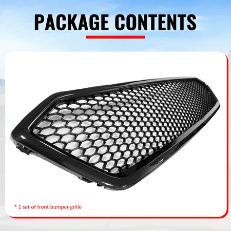 Fits 18-21 Subaru WRX/WRX STI Gloss Black Honeycomb Style Bumper Upper Grille PP