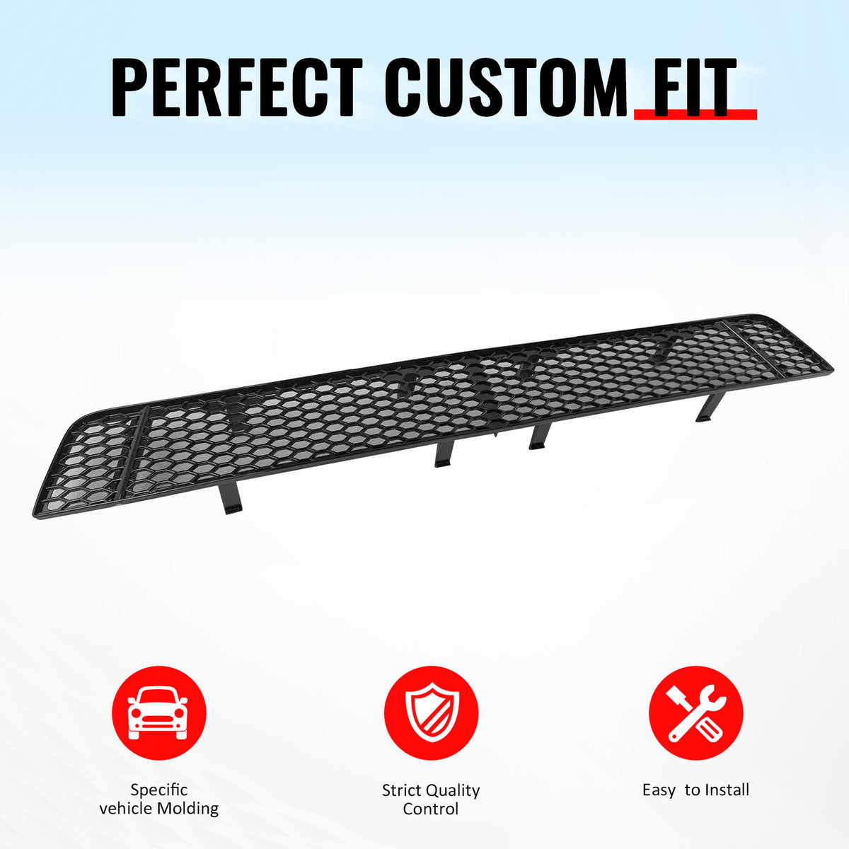 IKON MOTORSPORTS Front Lower Grille, Compatible with 2018-2021 Subaru WRX & WRX STI, Honeycomb Style Gloss Black PP Replacement Front Bumper Grill Insect Prevention