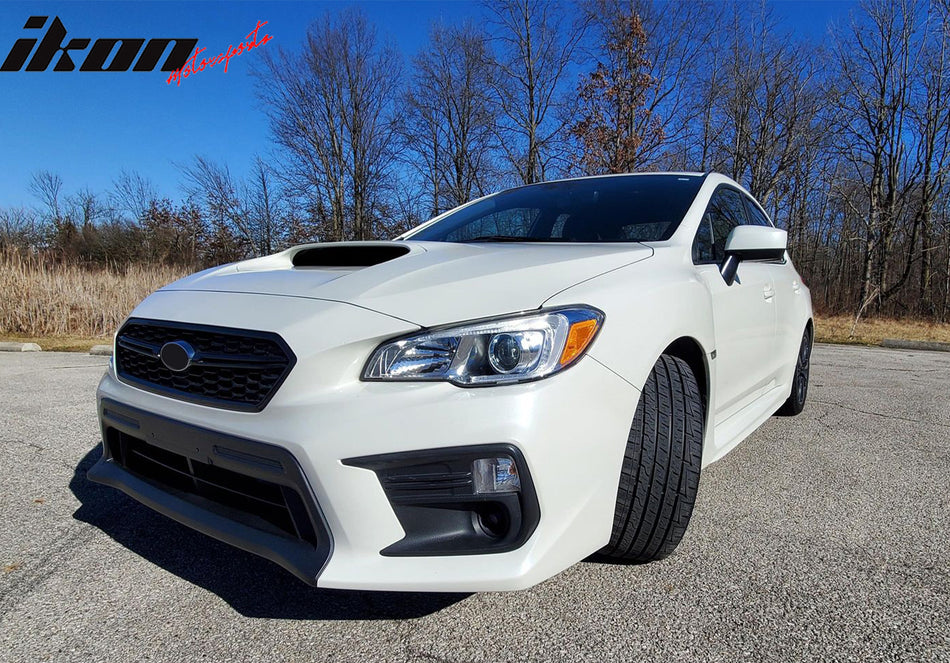 IKON MOTORSPORTS Fog Light Cover / Trim, Compatible with 2018-2021 Subaru WRX & WRX STI Base, OE Style Textured Black PP Polypropylene Fog Lamp Decoration Bezel, 1 Pair