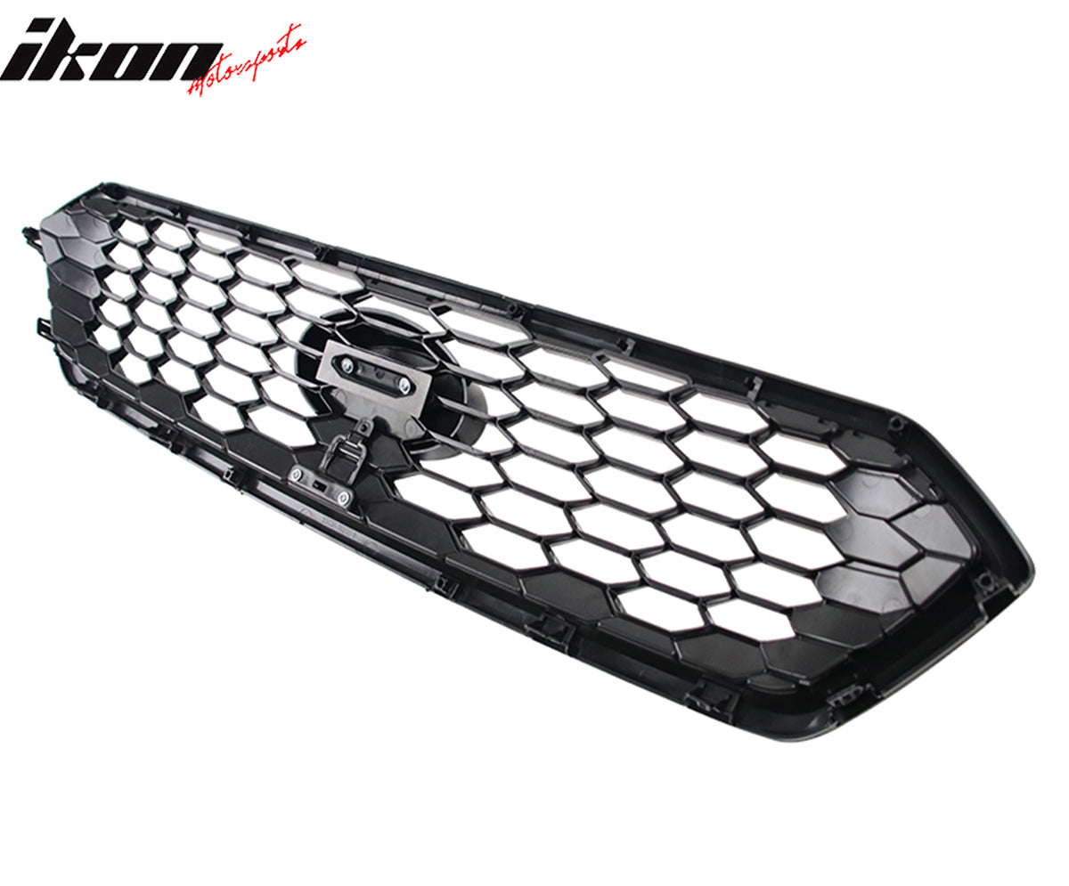 Fits 18-21 Subaru WRX STI JDM Style Front Bumper Grille Gloss Black W/ Red ABS