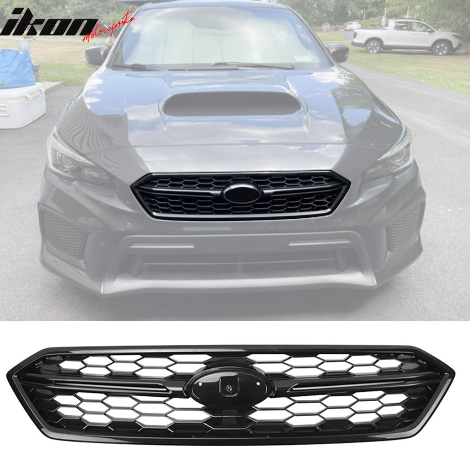 2018-2021 Subaru WRX Gloss Black STI Style Front Bumper Grille ABS