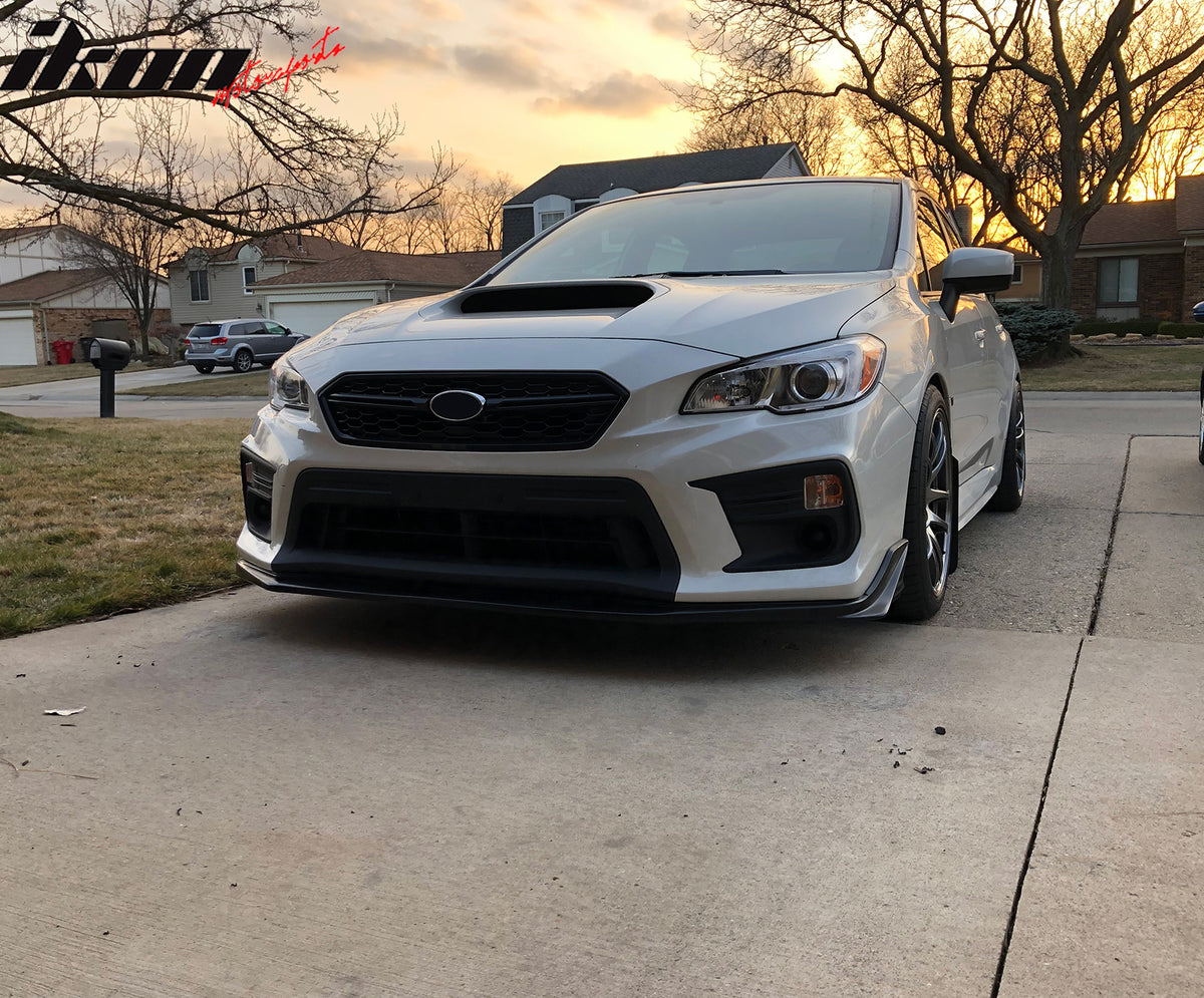 IKON MOTORSPORTS Front Upper Grille, Compatible with 2018-2021 Subaru WRX STI & WRX, STI Style Gloss Black ABS Plastic Replacement Front Bumper Hood Grill 1PC