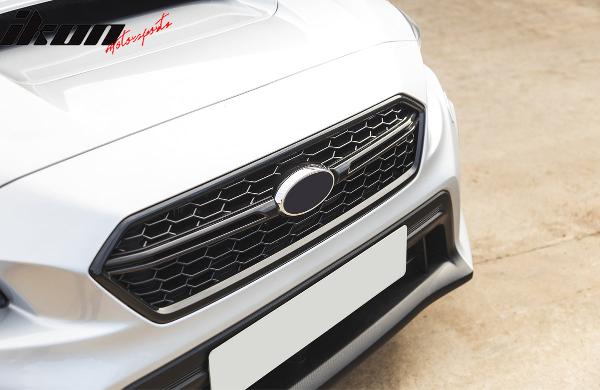 Fits 18-21 Subaru WRX Sedan STI Style Front Bumper Upper Grille Gloss Black ABS