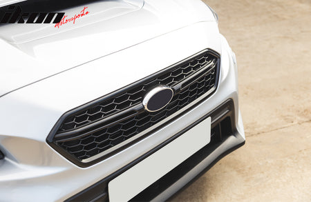 Fits 18-21 Subaru WRX Sedan STI Style Front Bumper Upper Grille Gloss Black ABS
