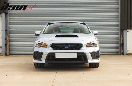 Fits 18-21 Subaru WRX Sedan STI Style Front Bumper Upper Grille Gloss Black ABS