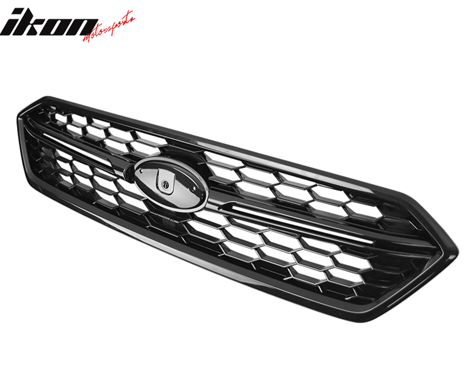 Fits 18-21 Subaru WRX Sedan STI Style Front Bumper Upper Grille Gloss Black ABS