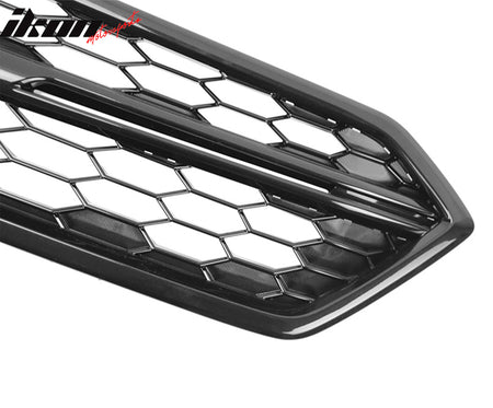 Fits 18-21 Subaru WRX Sedan STI Style Front Bumper Upper Grille Gloss Black ABS