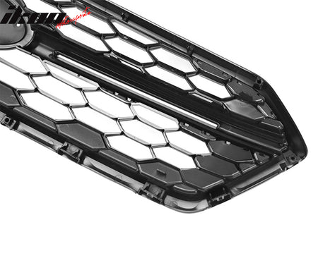 Fits 18-21 Subaru WRX Sedan STI Style Front Bumper Upper Grille Gloss Black ABS