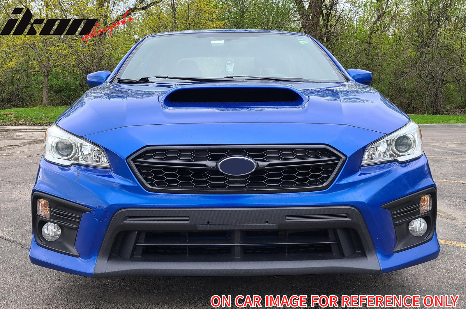 Fits 18-21 Subaru WRX STI Style Front Bumper Upper Grille Gloss Black W/ Red ABS
