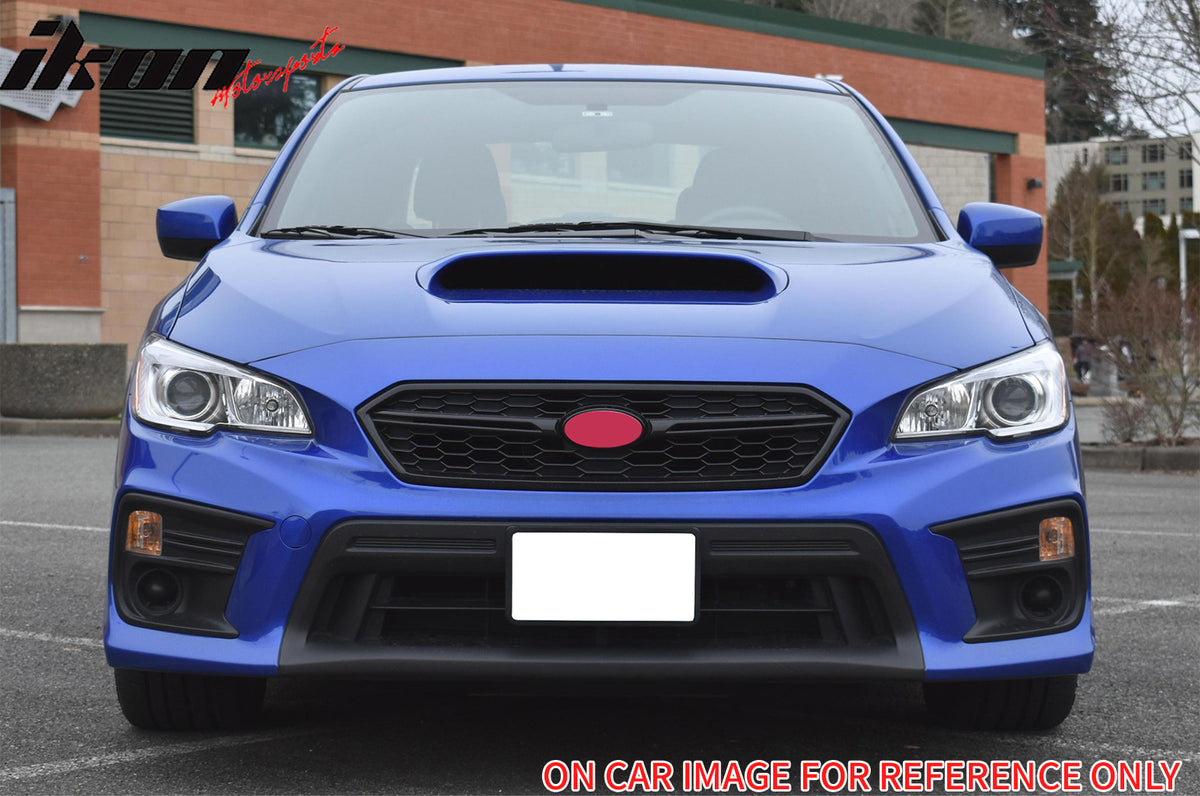 Fits 18-21 Subaru WRX STI Style Front Bumper Upper Grille Gloss Black W/ Red ABS