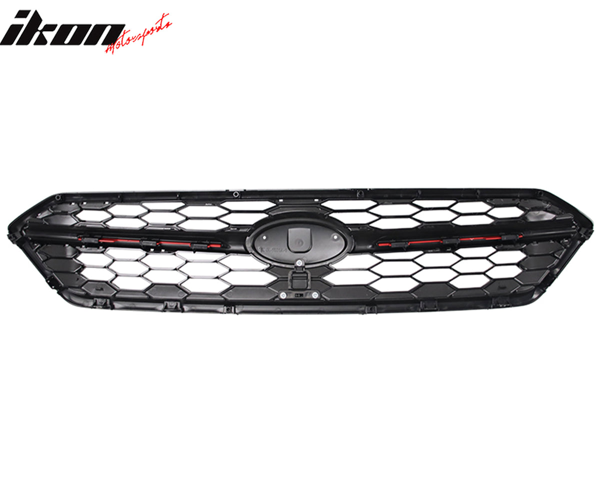 Fits 18-21 Subaru WRX STI Style Front Bumper Upper Grille Gloss Black W/ Red ABS