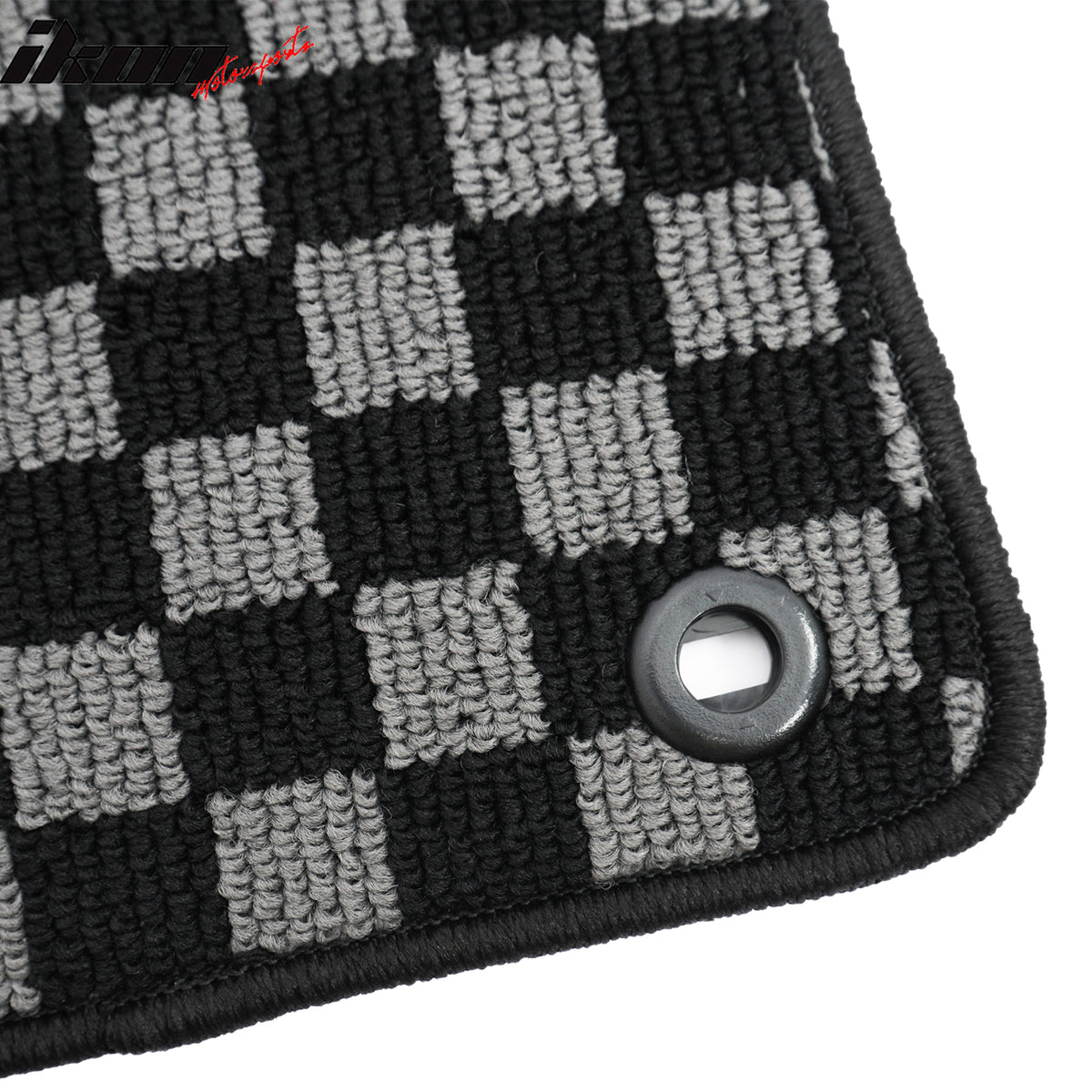 Fits 18-22 Honda Accord Floor Mats Non-Slip Carpets Checkered Black Gray Plaid