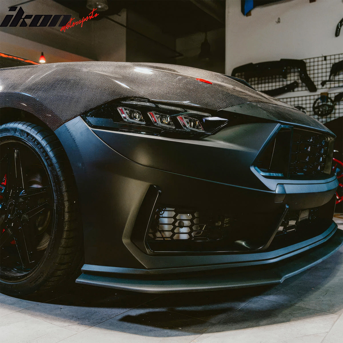 Fits 18-23 Ford Mustang Dark Horse Front Bumper Conversion Switchback Headlights