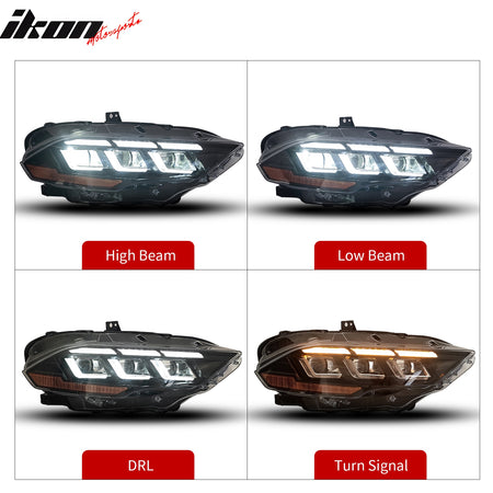 Fits 18-23 Ford Mustang Dark Horse Front Bumper Conversion Switchback Headlights