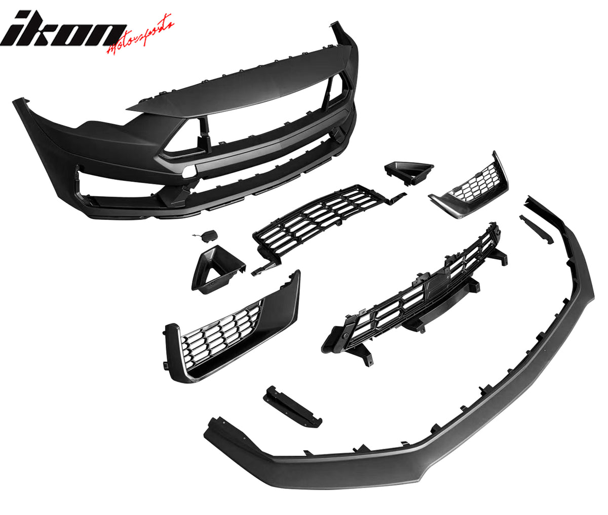 For 18-23 Ford Mustang Dark Horse HP Style Front Bumper Conversion LED Headlight