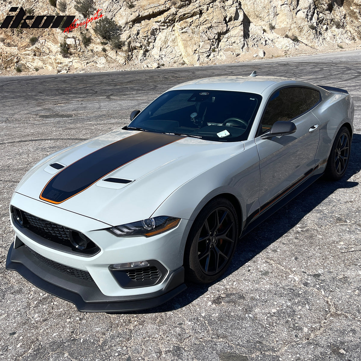 For 18-23 Mustang Mach 1 Front Bumper Conversion LED Grille Handling Package Lip