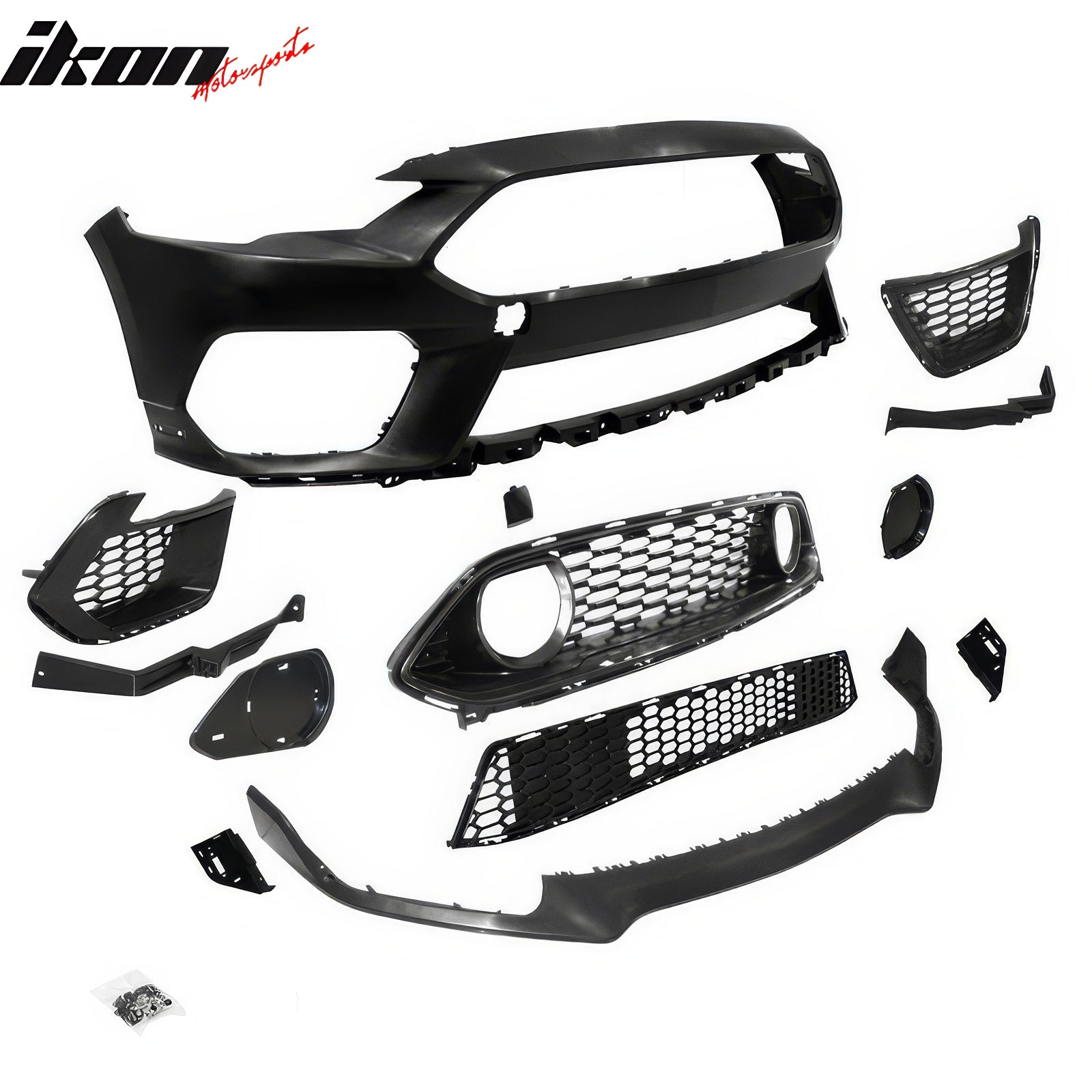 Fits 18-23 Ford Mustang Mach 1 Front Bumper Conversion 2024 LED Headlight W/ Lip