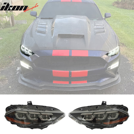 Fits 18-23 Ford Mustang Mach 1 Front Bumper Conversion 2024 LED Headlight W/ Lip