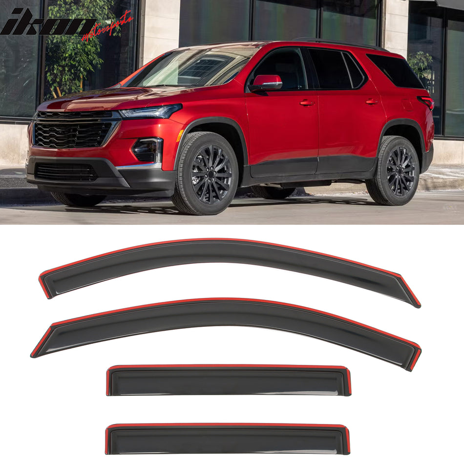 2018-2023 Chevrolet Traverse Smoke Window Visors Rain Guards Acrylic